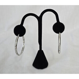 Zaxie by Stephanie Taylor Play it by Ear Hoop Earrings Silver Plated